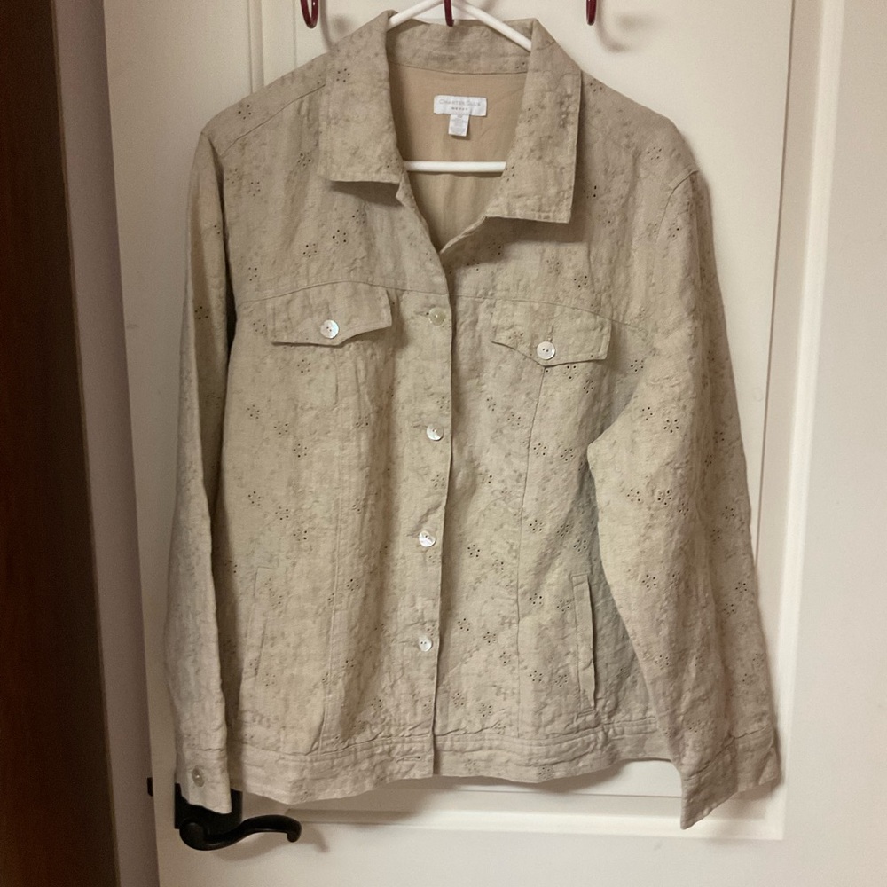 Charter Club Woman Linen Jacket EUC